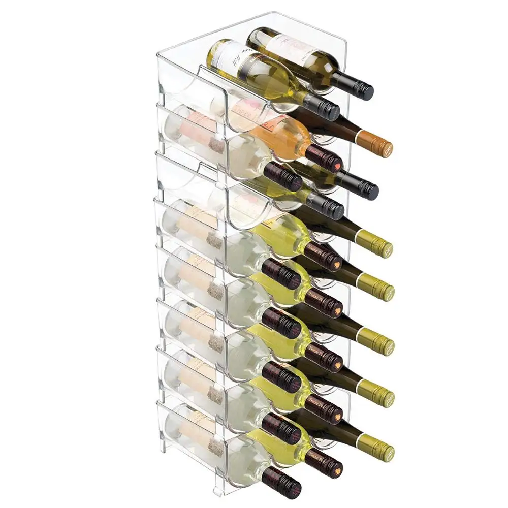 Plastic Stackable Acrylic Wine Rack Size Clear Mdesign Modern Customized Buckets, Coolers & Holders 4-50 Bottles Decoration