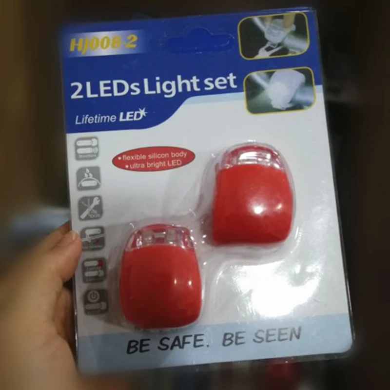 Factory Wholesale Waterproof Silicone Multi-colors Bicycle Led Bike Headlight And Taillight Mountain Bike Lights