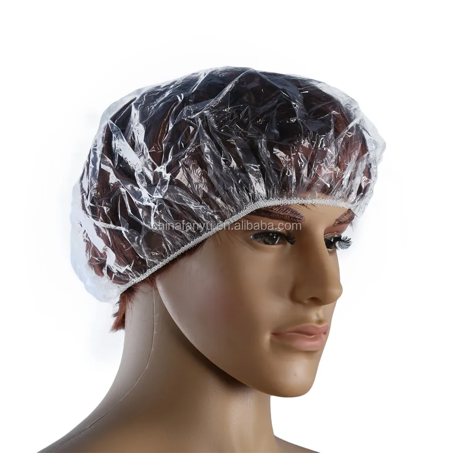 PE LDPE disposable caps disposable hotel shower cap clear plastic cap