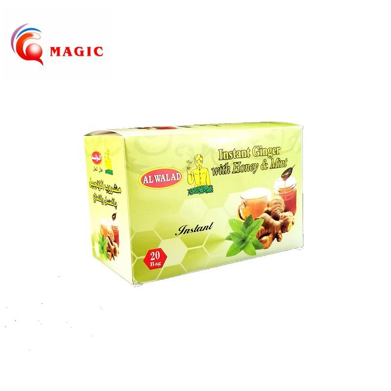 Quick dissolved granulated instant ginger tea, all flavors