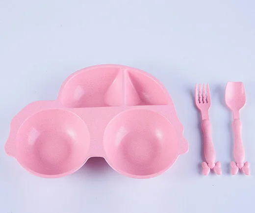 Eco-friendly car shape kids wheat straw bowl