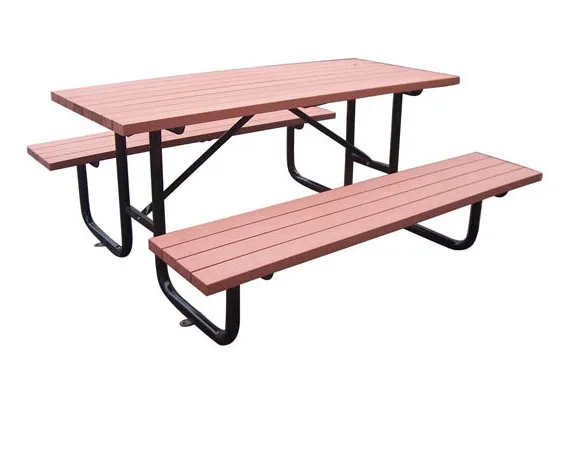 outdoor extra long wood plastic composite camping table with bench patio rectangular wooden picnic table