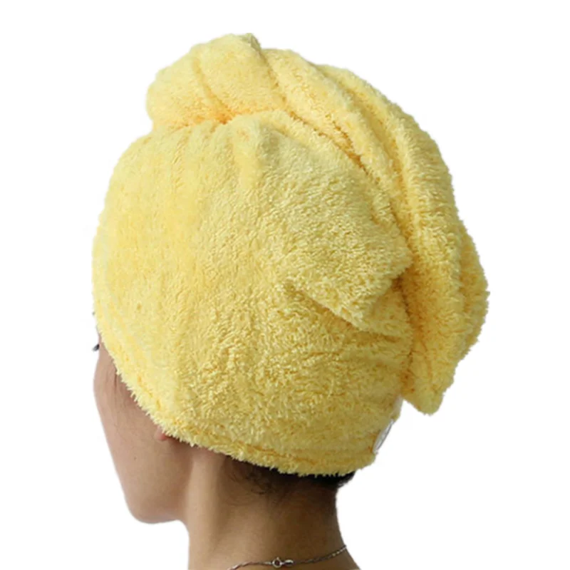 Amazon New product Quick dry Thick head towel wrap hair drier hat long hair shower cap high-absorbent cheap head towel