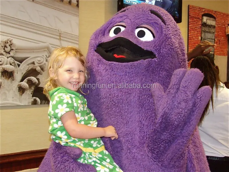 CE Purple Monster Ghost Mascot Costume Halloween Grimace Dress Cosplay Mascot Costume For Adult