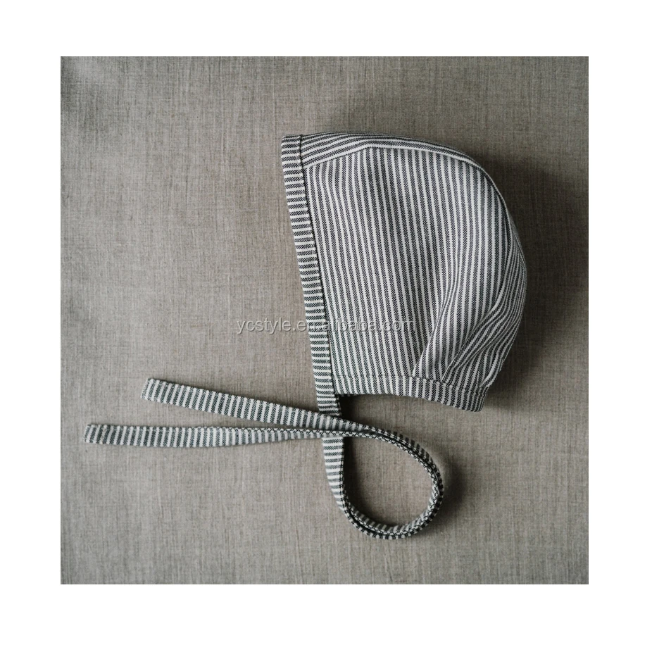 linen reversible baby bonnet ,high quality baby hat in many colors