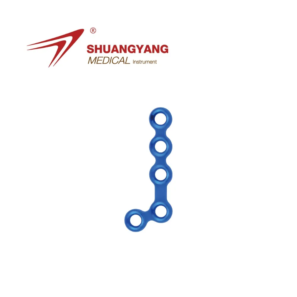 maxillofacial implant mini 110 degree L shape plate orthopedic pure titanium 1.0mm thickness plate