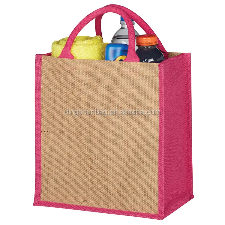 
China wholesale fashion cheap cosmetic Jute tote durable gift bag 