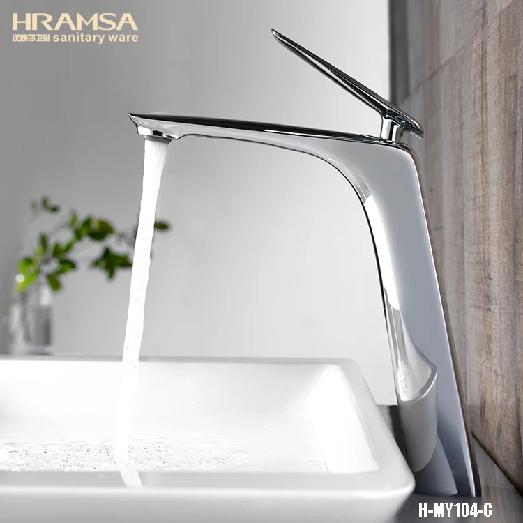 HRAMSA European style sinlge lever basin mixer, Chrome brass basin mixer tap faucet