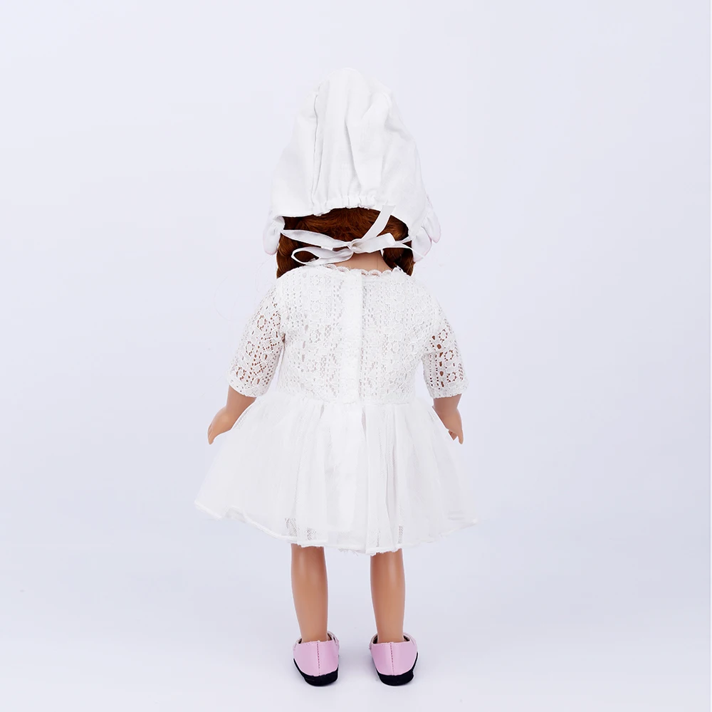 2023 princess dress white lace skirt fit for reborn baby doll