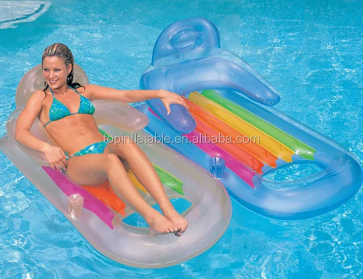 Manufacturer Customized Foldable Inflatable Water Sofa Lounger Pool Recreational Float Mattress Summer Carnival