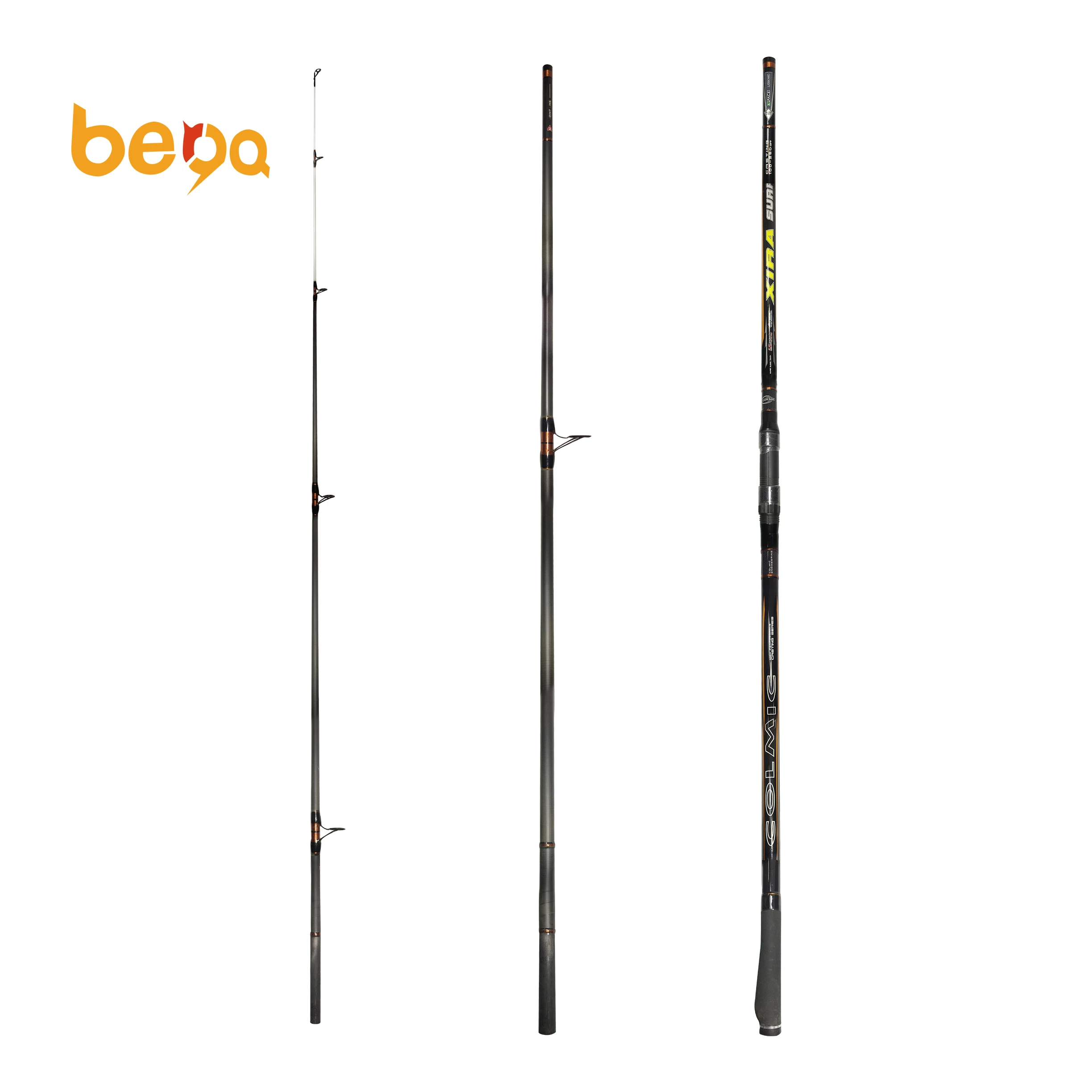 Outdoor sports 3.0m-4.5m 3 section 100-250g carbon casting surf fishing rod