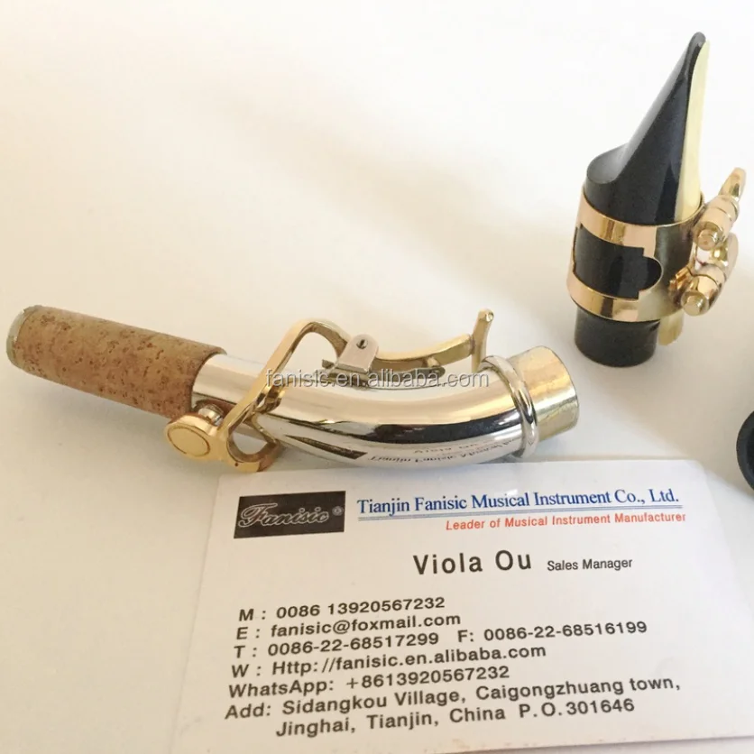 chinese musical instrument brass saxophone nickel plated small curved soprano saxophone