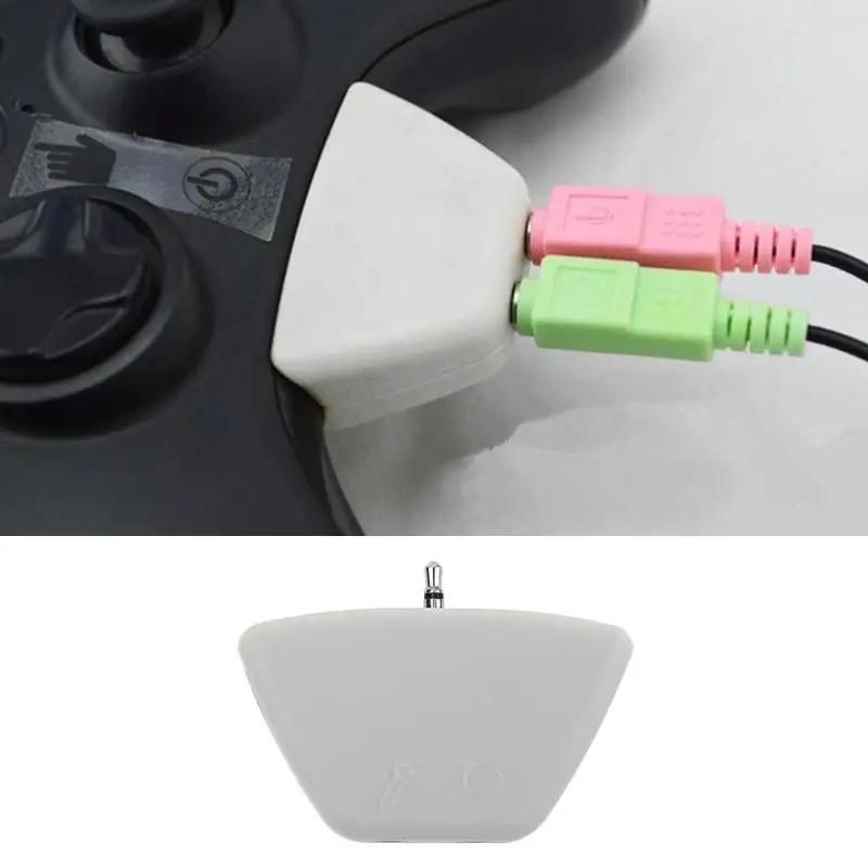 White Black Controller Earphone Headset Adapter Headphone Mic Converter for Xbox 360 Controller Headset Adapter