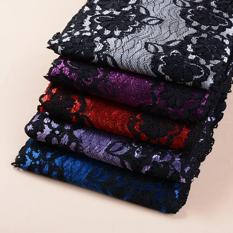 Hot Sale New Design Wide Elastic Lace Trim Vivid Flower Spandex Stretch Lace Fabric For Garment