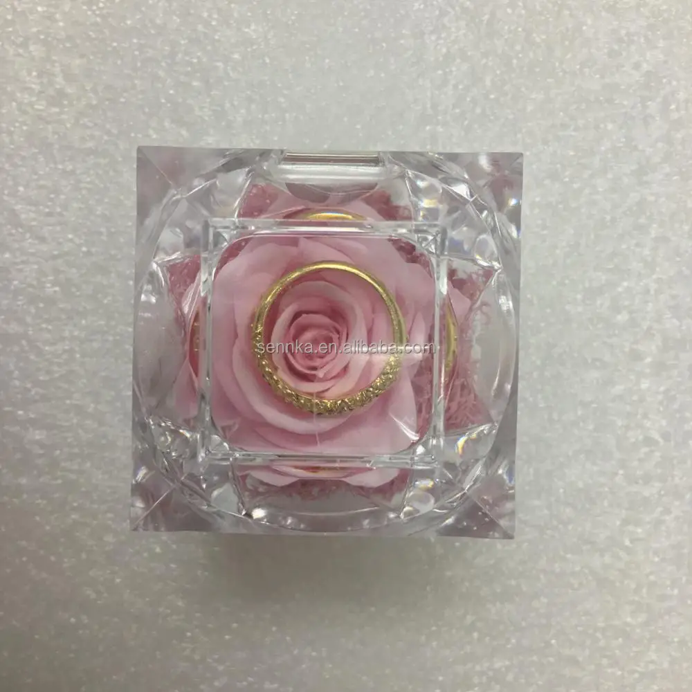 preserved flower rose longlasting ring box pink eternal rose over 25 colors available moss arrangements cheap price