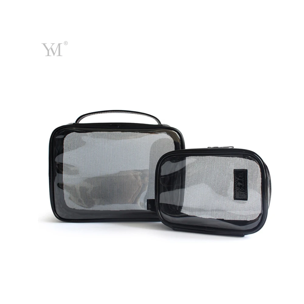 OEM cosmetic pouch blank plain zip lock transparent plastic pvc cosmetic makeup bag