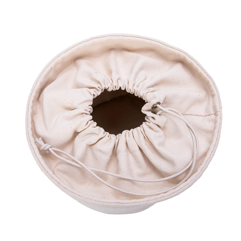 Пользовательская печатная круглая Нижняя хлопковая упаковочная сумка на шнурке