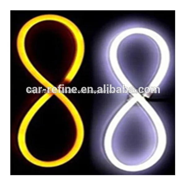 45cm 60cm 85cm 120cm автомобиля гибкие светодиодные ленты дрл лампы с белыми и желтыми двойной цвет функция фар газа для audi