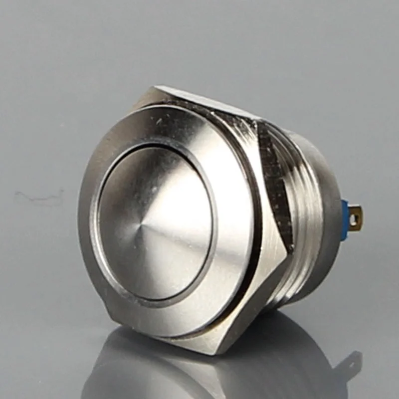 16 мм антивандальный металлический кнопочный переключатель мгновенного мини-водонепроницаемый кнопочный переключатель