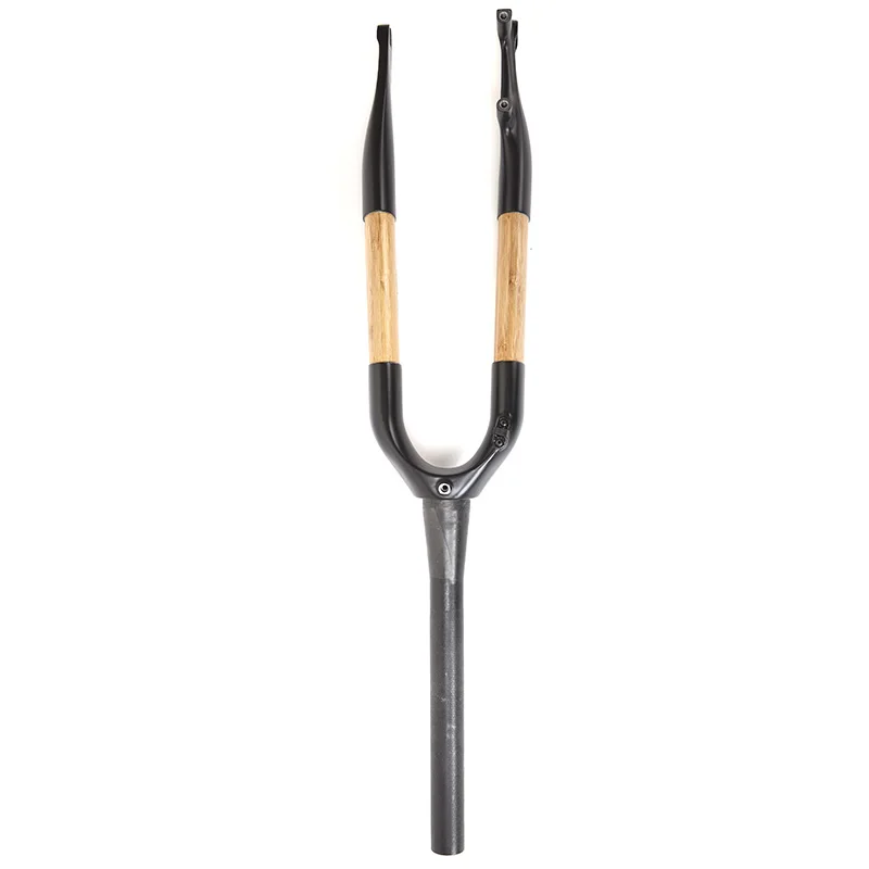 550-3 City Bicycle Front Fork Solid Bamboo Road Bike Frame With Carbon Fiber Connector