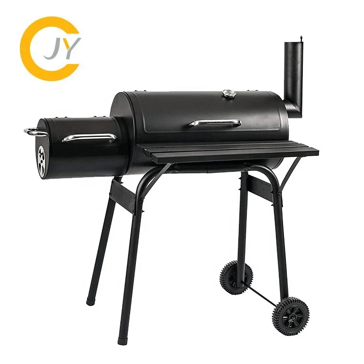 Barbecue Smoker Drum Charcoal Bbq Grill Offset Smoker with Trolley