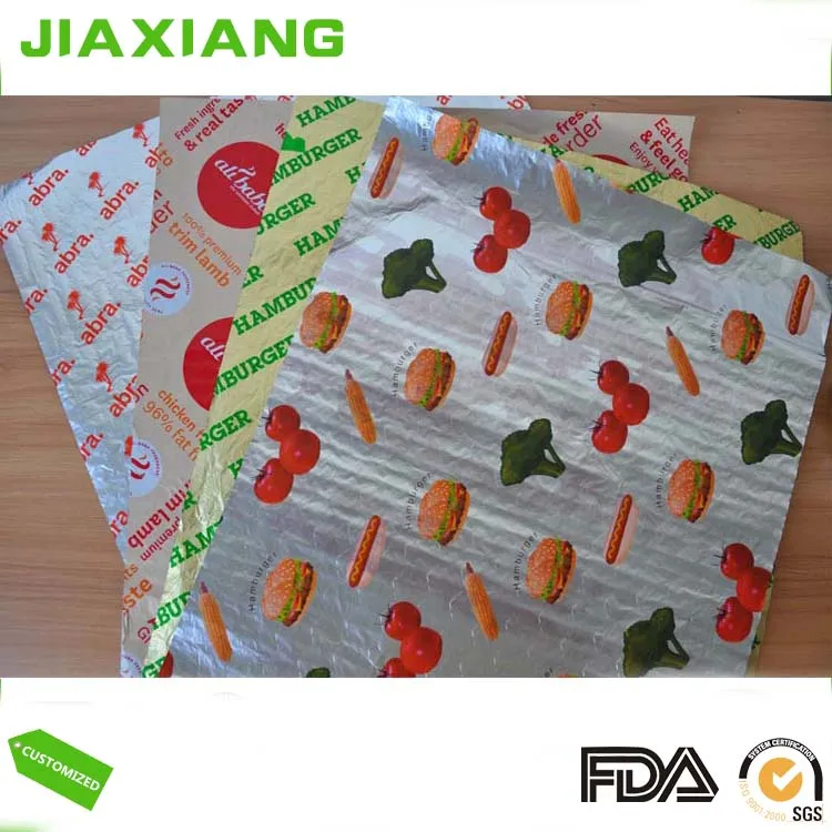 Aluminium Foil For burger packaging paper