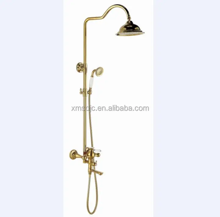 
Luxurious Brass Gold color shower set with faucet,shower head and hand shower 