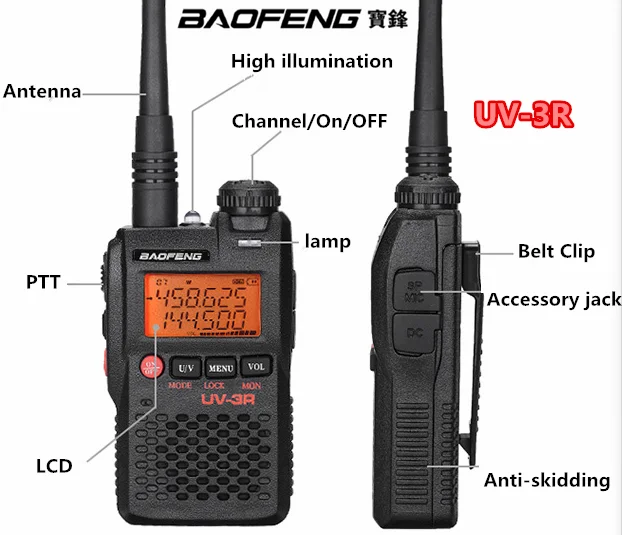 Baofeng UV-3R Dual Band Мини трансивера двусторонней радиосвязи