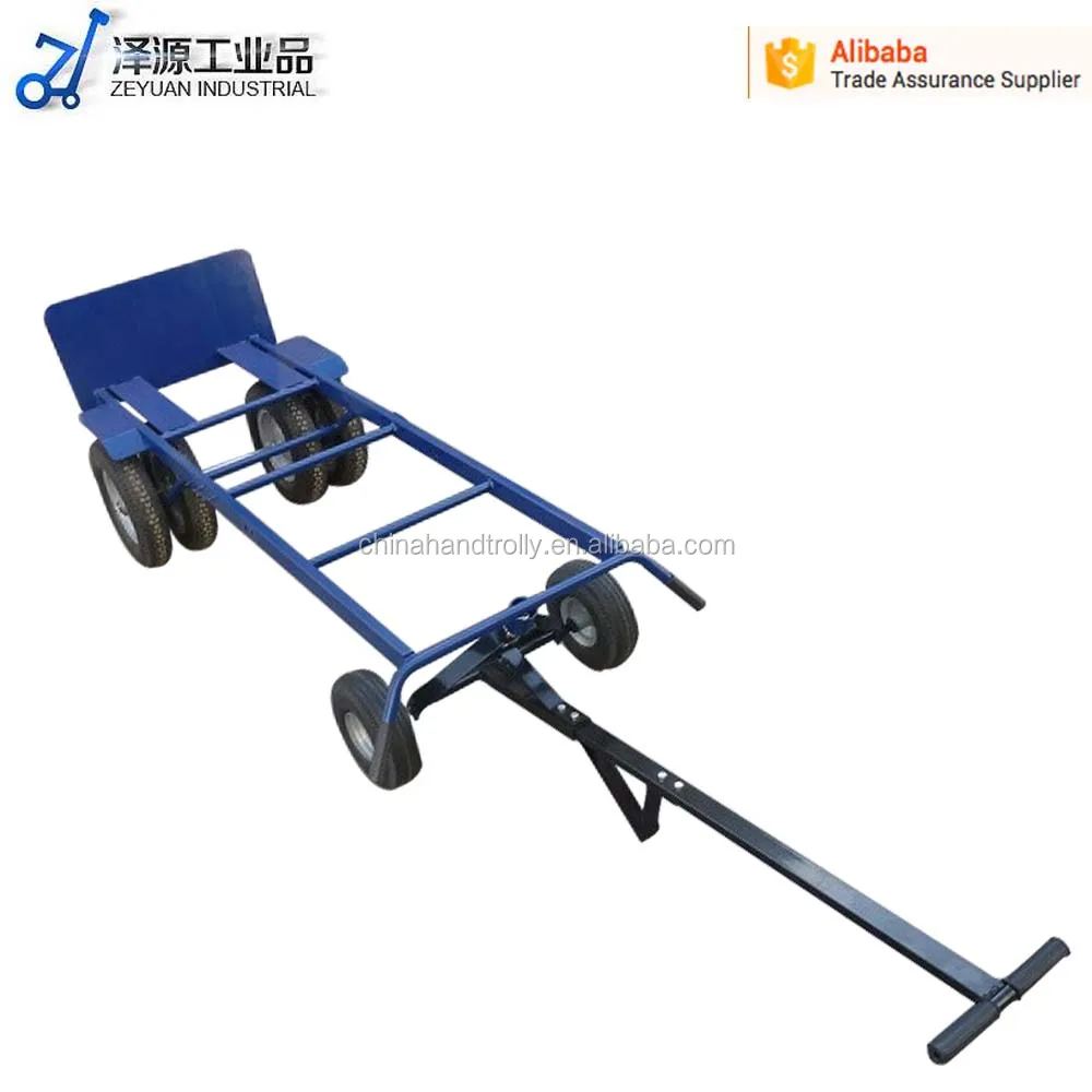 500kg heavy load duty hand push cart powered trolley with trailer for sale