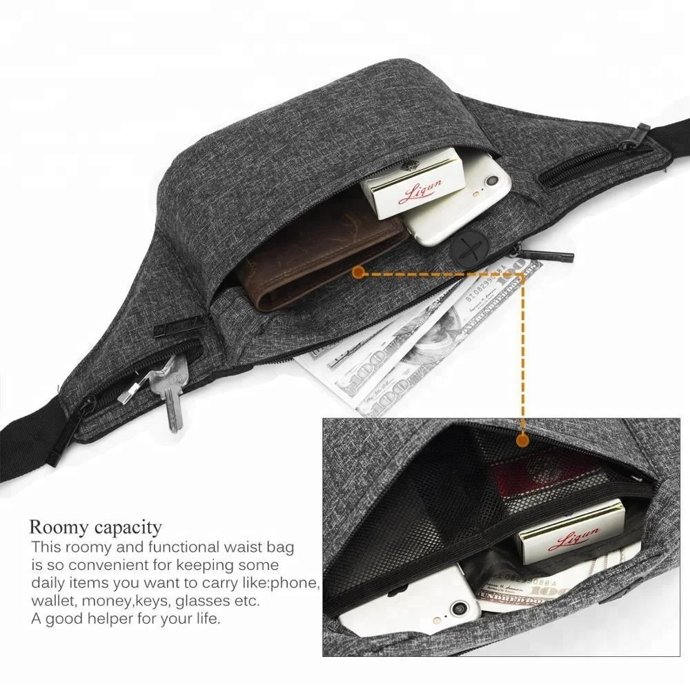 Clear Belt Exercise Private Label Shoulder Strap Climbing Waist Bag Fanny Pack Unisex