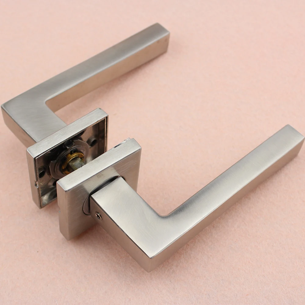 Door Lock Hardware Accessories Door Handle Square Design Hollow Stainless Steel Door Lever Handle