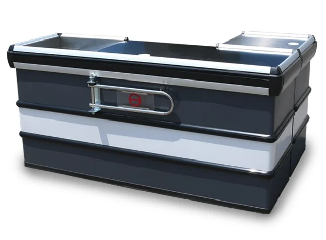 Retail Supermarket Cash Counter Table Dimensions Checkout Counter Cashier Desk
