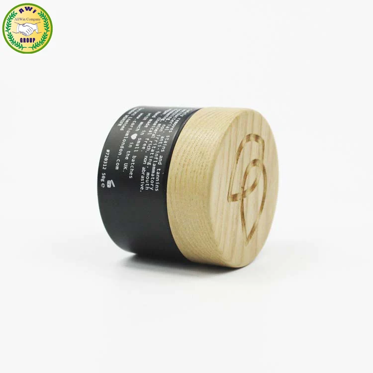 Оптовая продажа Рождественская косметическая стеклянная банка 50 г Бамбуковая с крышкой косметика гравировкой логотипа