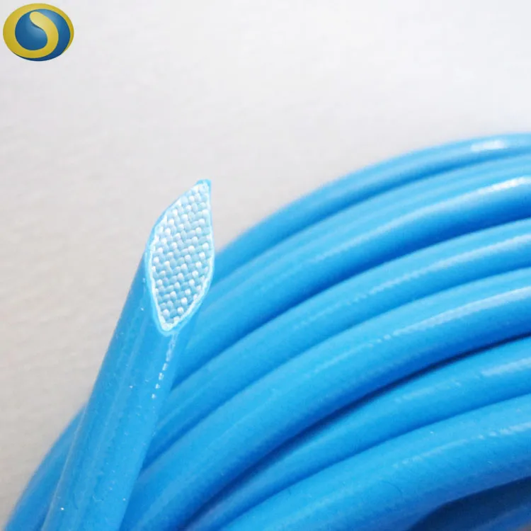 1.5kv Black red colors 1/4' silicone Fiberglass sleeving Heat Shield fiber glass hose 6MM