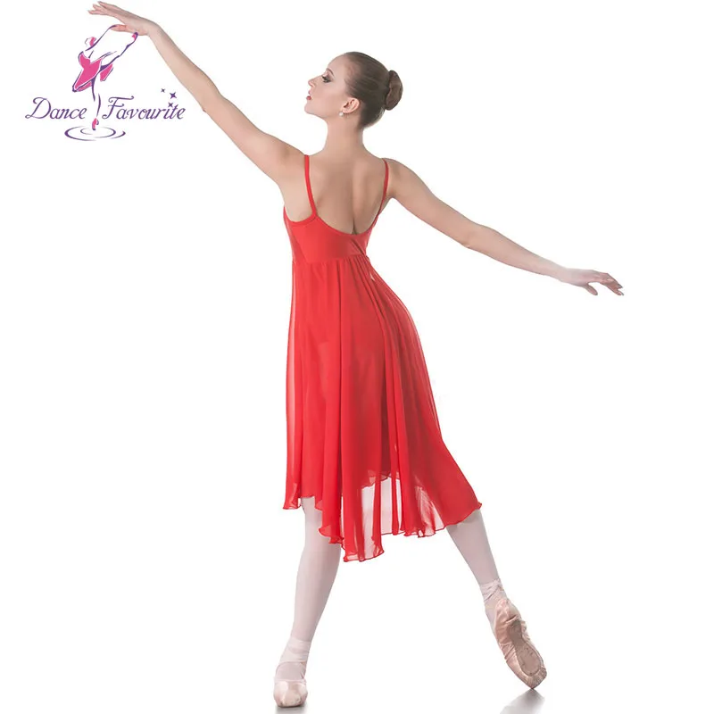 Top Selling Red Chiffon Dress for Adult Girls Ballet, Lyrical and Contemporary Dancing 02D0120
