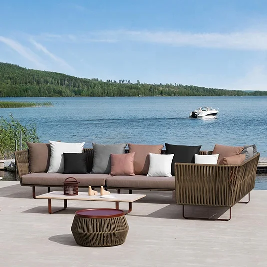 Simple leisure terrace hotel balcony rope outdoor furniture