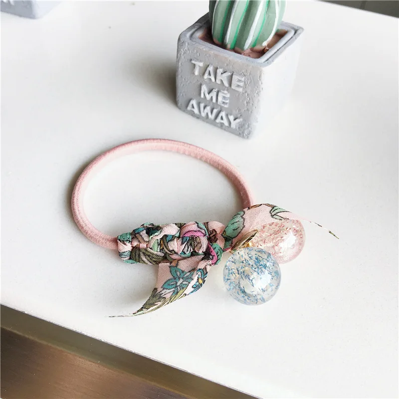 
Шифоновый цветочный бант ручной работы, большие жемчужные волосы, эластичный держатель для хвоста, новый продукт 