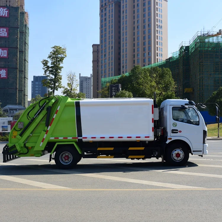 DFAC 8000L 8 cubic Euro5 small 4x2 rear loader compressed garbage trucks