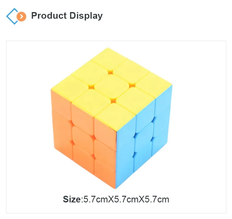 5.7cm kids educational toy abs magical 3x3 smart cube speed with stickerless