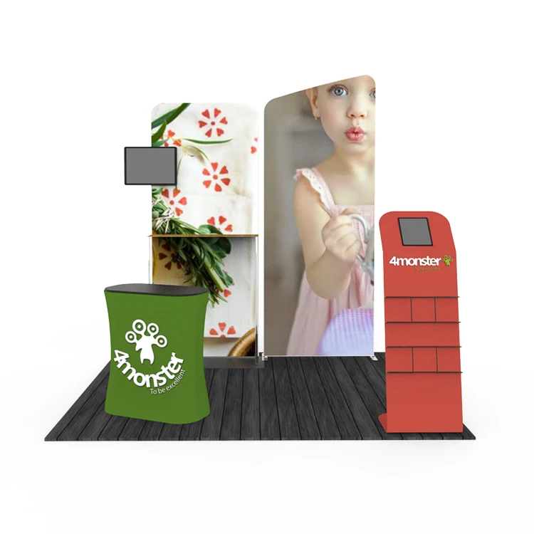Custom aluminum portable stands mirror photo exhibition trade show booth