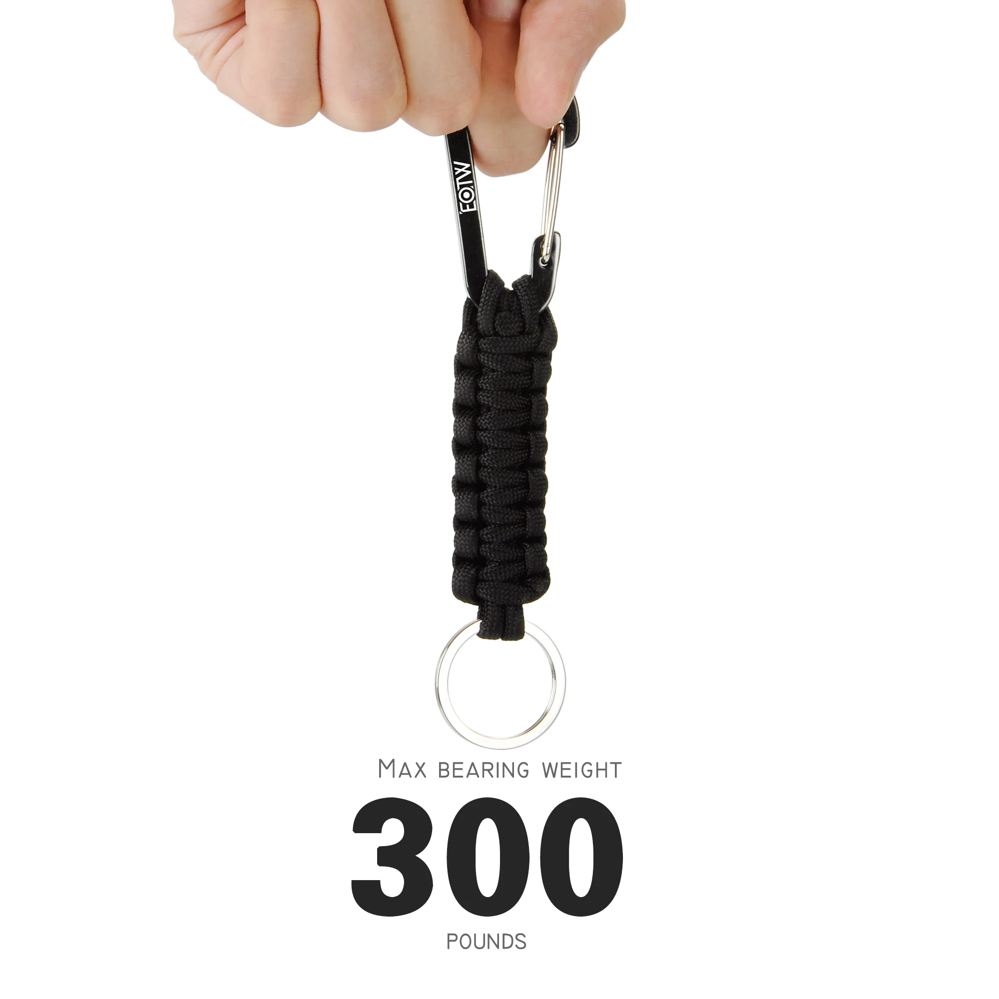 Gift Promotion Paracord Survival Carabiner Keychain for Outdoor Sports