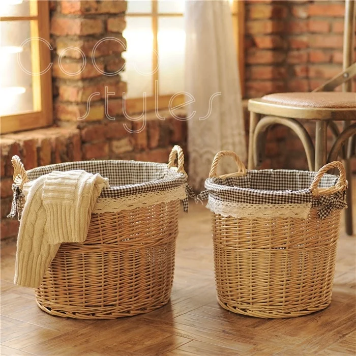 
Cocostyles handmade rattan woven clothes storage basket for america pastoral style home decora and bathroom storage 