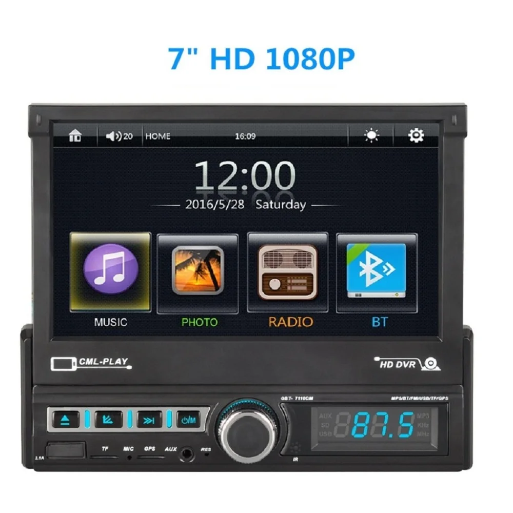 New Single Din 7inch Car DVD Player With FM USB Mirror link Option GPS