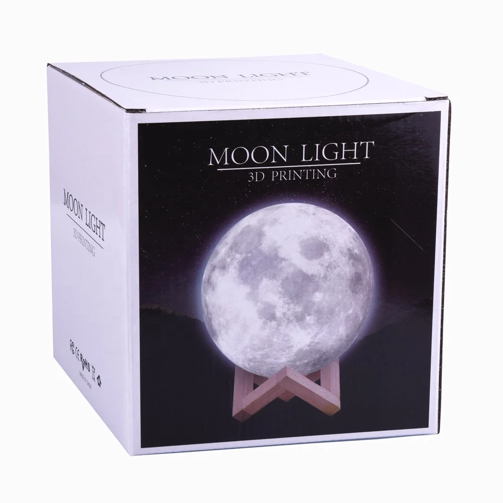 
2020 Lunar Night Light LED 3D Printing Moon Lamp with USB Charging Home Decor Creative Holiday Present 
