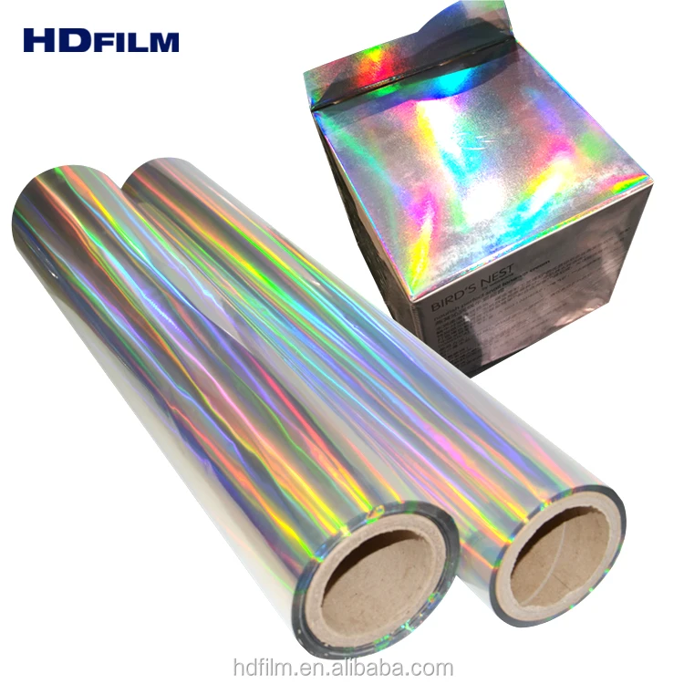 High Shininess Iridescent Holographic Film For Printing And Lamination