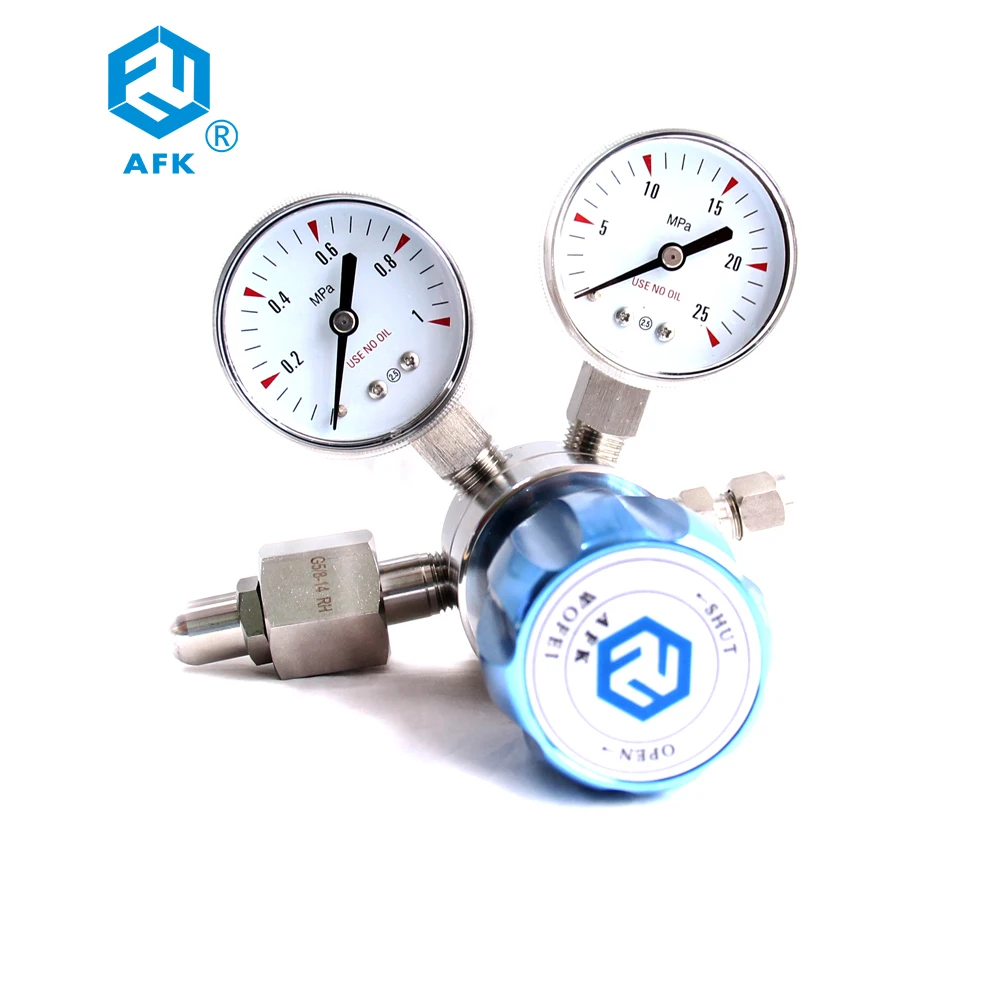 CGA 540 Stainless Steel Gas Regulator Helium with Manometer