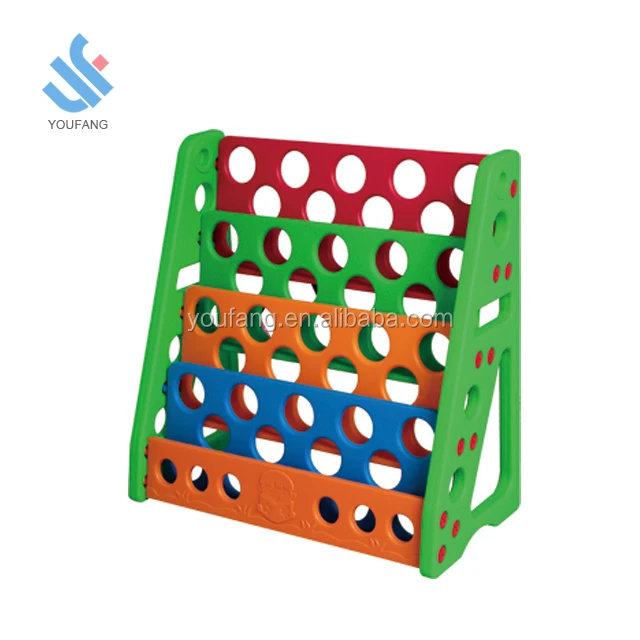 YF-04008 muti-functional plastic preschool furniture plastic book cabinets children kids book shelf