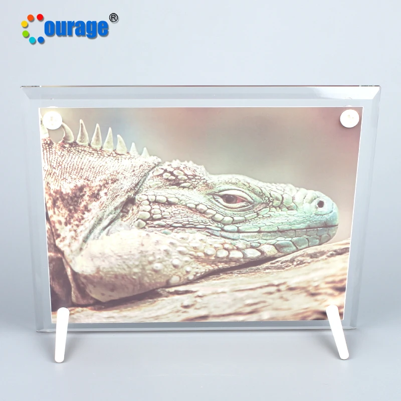 Мужество BL-09 прямоугольник Безрамная картинная рамка фото на стекле