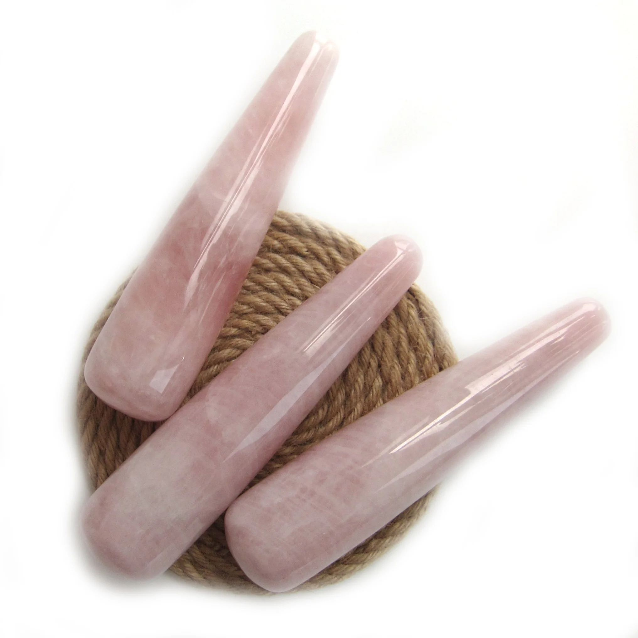 
Factory wholesale 100% natural Smooth polished Rose Quartz crystal dildo yoni 
