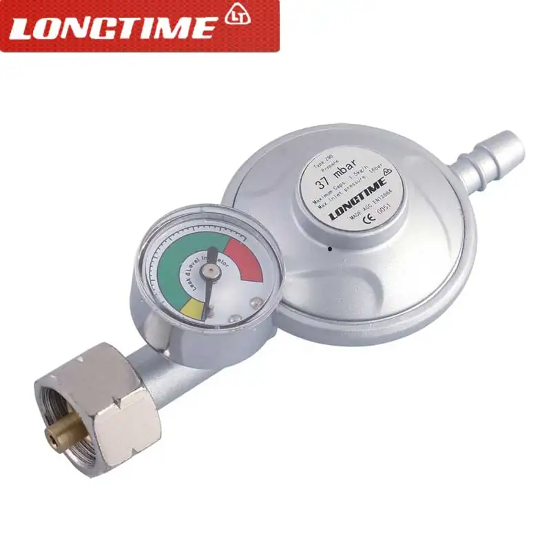 CE Certified Barbecue Grill Parts 37mbar 50mbar LPG Cooking Gas Regulator with meter